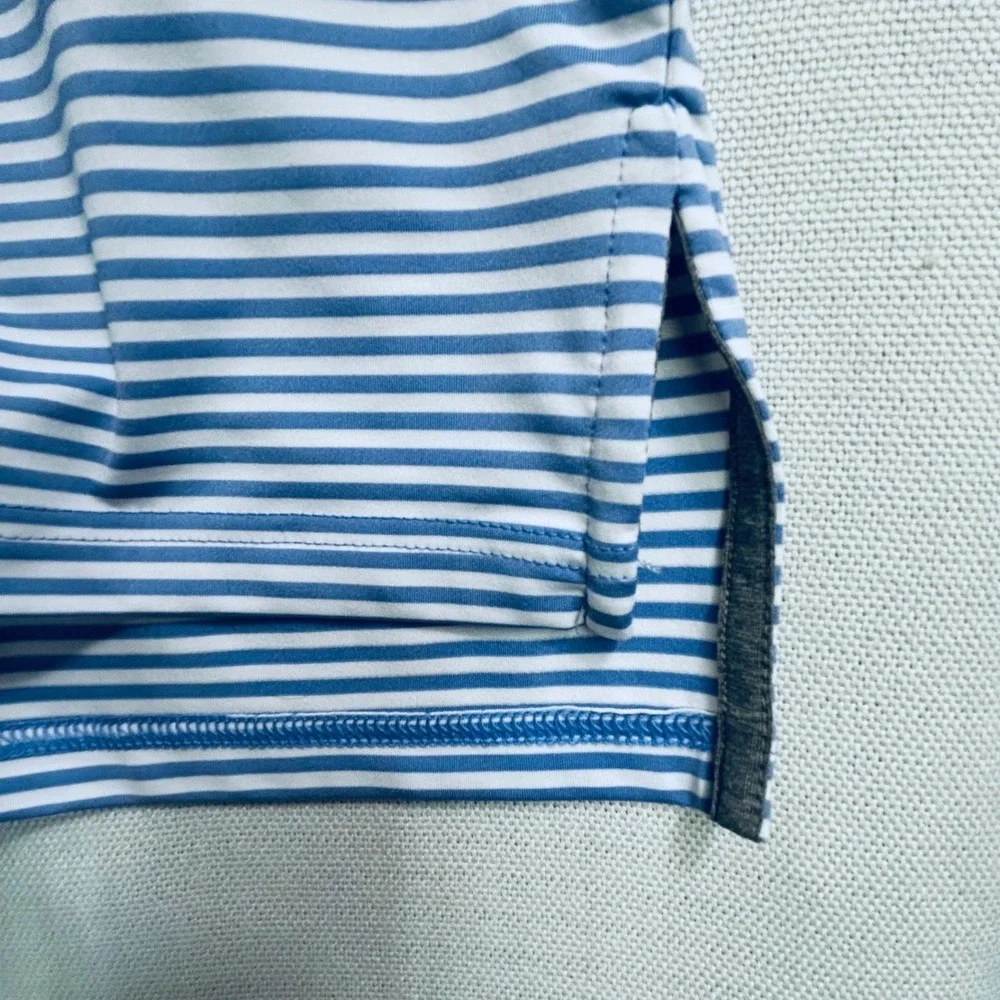 RLX Ralph Lauren Mens Polo Shirt Mens XL Blue White‎ Striped Performance Golf
